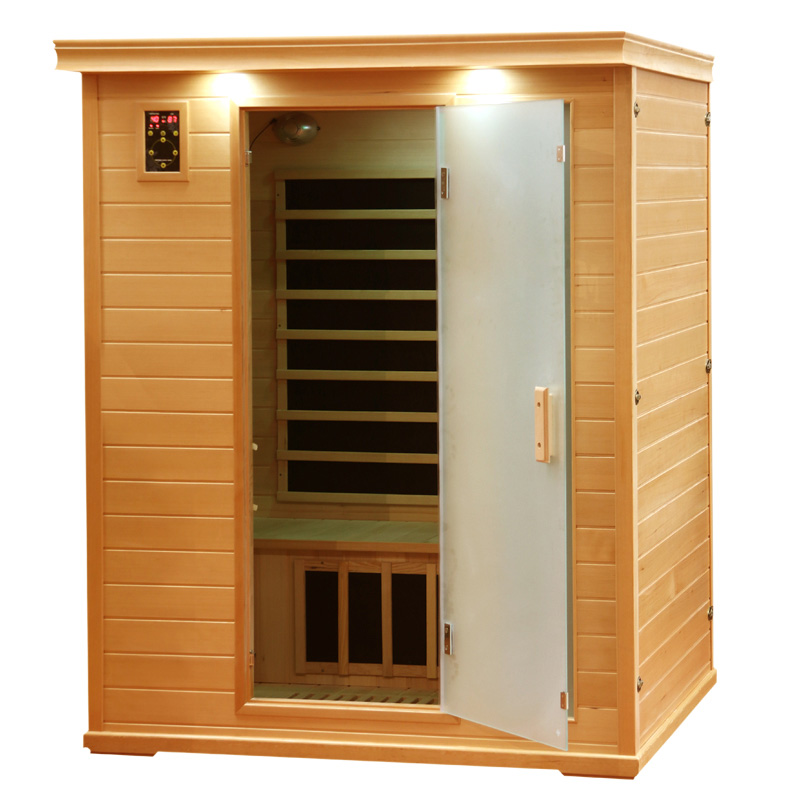 3 person far infrared sauna room with carbon heater